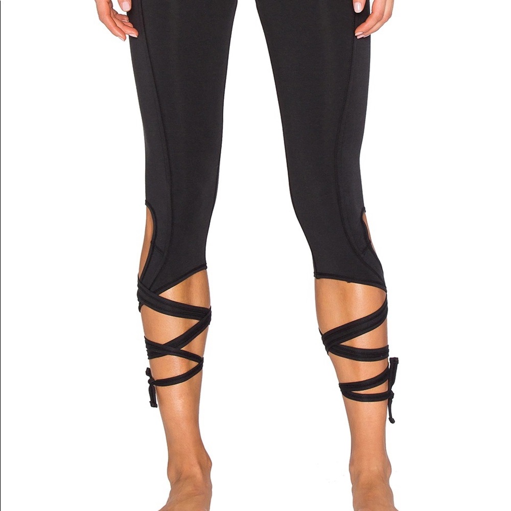 Free people movement turnout leggings with lace up ties